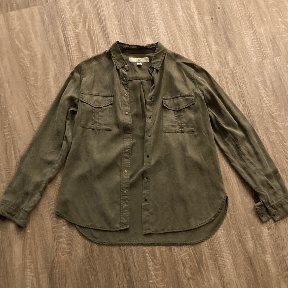 Thread & Supply Khaki Button-Up Top